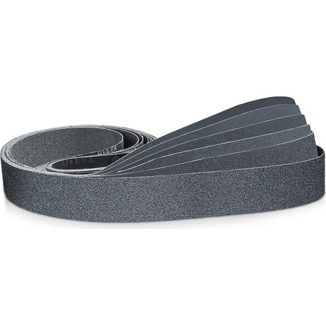 Lot de 6 bandes abrasives 50 x 2000 mm - Grain 60/120/240/400/600/800 - Bandes abrasives en carbure de silicium pour le polissage et l'élimination de la rouille du métal (50 x 2000 mm) (1/5)