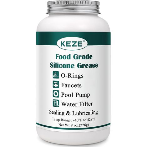 Lubrifiant pour joint torique de piscine, graisse silicone imperméable de qualité alimentaire pour robinets, filtres de piscine, joints de tuyaux, vannes, 8 oz. (1/5)