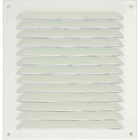 Grille d'intempéries aluminium blanc 250 x 250 mm