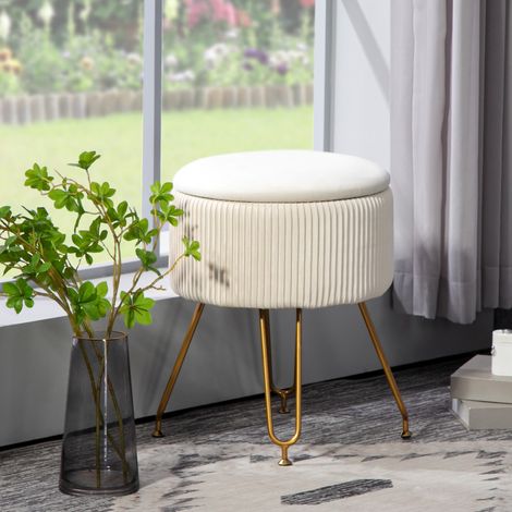 seduta poltrona soggiorno 40x48 cm contenitore crema HAVRYA (1/5)