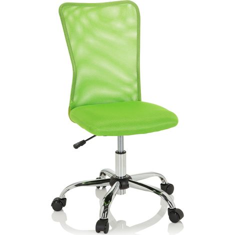 HJH Office 691019 Sedia girevole per bambini KIDDY NET I tessuto in maglia verde, sedia girevole per bambini che cresce con il bambino (1/5)