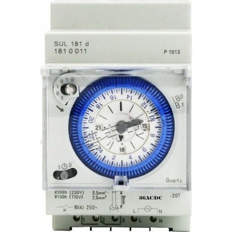 Minuterie analogique avec moteur synchrone et programme journalier 12VAC/DC (1/4)