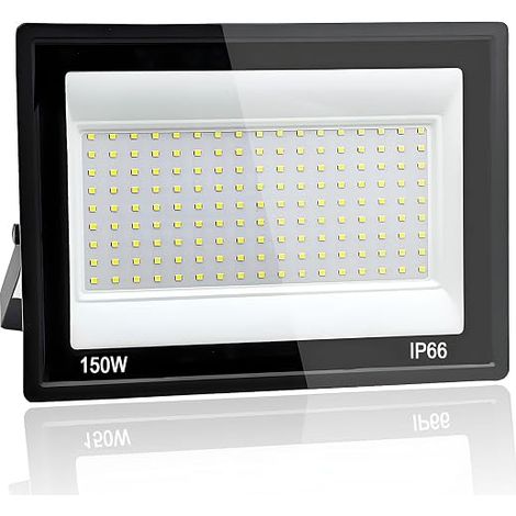 Projecteur LED extérieur 150 W, 6500 K, blanc froid, 15000 LM projecteur LED extérieur, étanche IP66, pour cours, jardins, balcons, parcs, entrepôts, garages (1/5)