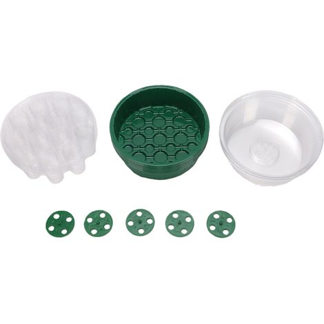 Kit de plateau de germination des plantes, 13 cellules indépendantes, démarreur pour légumes, fleurs, jardinage d'intérieur, vert, 5 pièces (1/5)