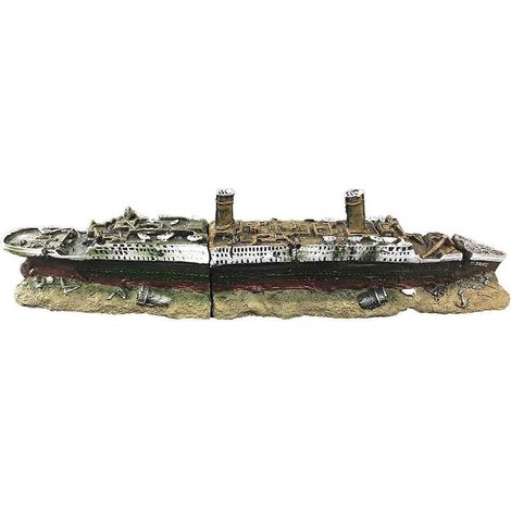 Aquarium-Dekoration in Form eines gesunkenen Schiffs, 38 cm (15 Zoll), Wrack-Ornamente aus Kunstharz