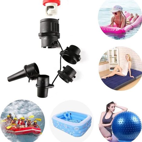 Adaptateur pour pompe à air, lot de 4 unités, pour le raccordement des valves et des accessoires de gonflage.-AquaForge (1/5)
