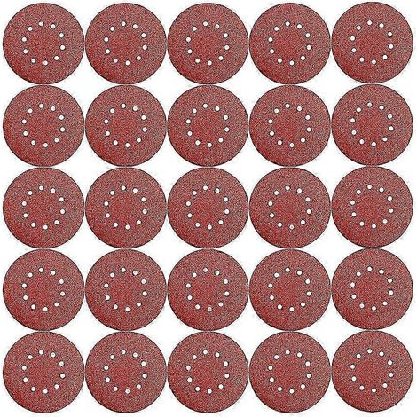 Paquet de 50 disques de papier de verre à 10 trous de 23 cm (9 pouces) pour plaques de plâtre, grain 40, avec fixation Velcro - disques en alumine compatibles avec les ponceuses à plaques de plâtre de (1/5)
