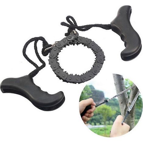 Tronçonneuse de poche à chaîne rouge, scie à main portable pour le camping et la survie en extérieur