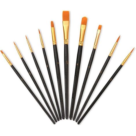 BelleRise - Ensemble de pinceaux professionnels, 10 pinceaux d'artiste pour peinture acrylique, adultes et enfants (1/5)