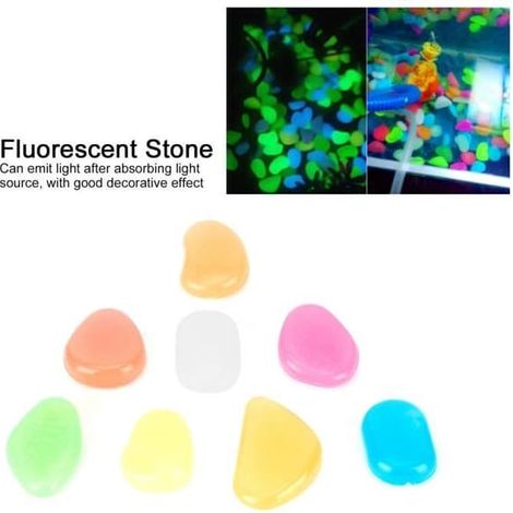 Pierre d'aquarium - ABI12 - 200 pièces - Fluorescent - Blanc - 25 mm (1/4)