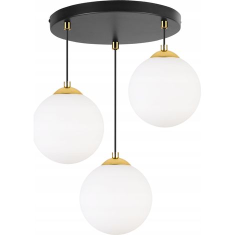 LÁMPARA DE TECHO COLGANTE, PLAFÓN, BOLA, CROMO DORADO, LED