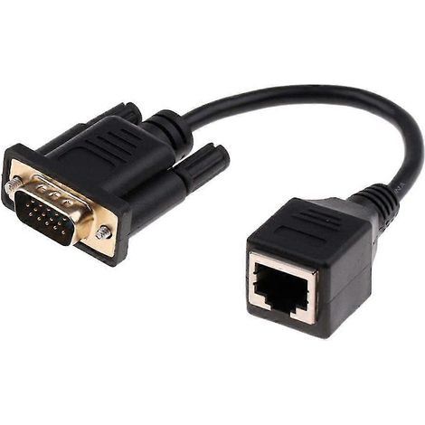 Convertisseur Ethernet VGA mâle 15 broches vers RJ45 femelle (1/5)