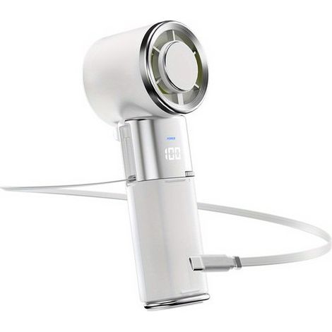 6000-mAh-Akku und Ventilator mit 100 Windstufen und integriertem Verlängerungskabel,faltbares/aufhängbares Design mit Doppelfunktion (1/5)