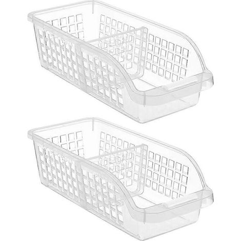 Lot de 2 boîtes de rangement transparentes pour réfrigérateur, idéales pour les fruits et légumes. (1/3)