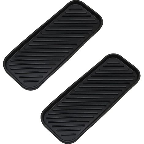 2 Pièces D'éponge et Porte-Savon, Support D'évier de Cuisine en Silicone, Silicone avec Canal de Drainage Antidérapant, Adapté au Plateau de Rangement de la Salle de Bain (Noir) (1/5)