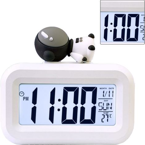 Horloge électronique de bureau avec écran LED et alarme, calendrier et horloge de température, style astronaute