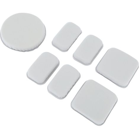Kit de 7 coussinets en mousse EVA haute densité pour casque moto et vélo, avec attaches auto-agrippantes, couleur gris. (1/5)