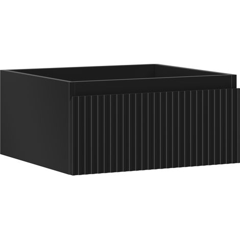 Mexen Rivel Badezimmerschrank für Waschtisch 50 cm, 1 Schublade, gerillt, schwarz matt - 91A20-05023-1-BF71 (1/5)