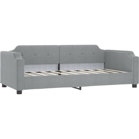 Sofá cama sin colchón tela gris claro 80x200 cm vidaXL