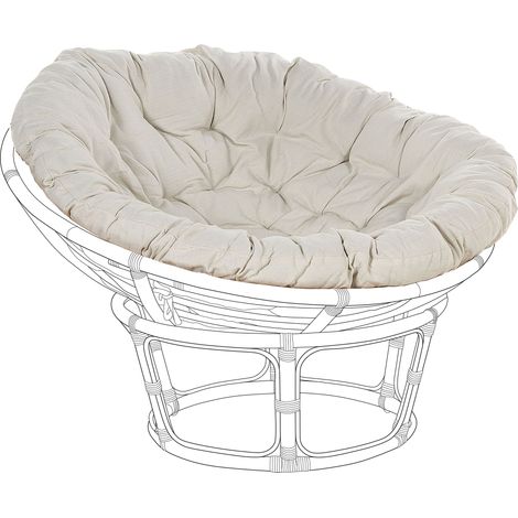 Cojín para silla de jardín exterior tejido de poliéster y algodón beige claro Salvo/Orvieto (1/5)