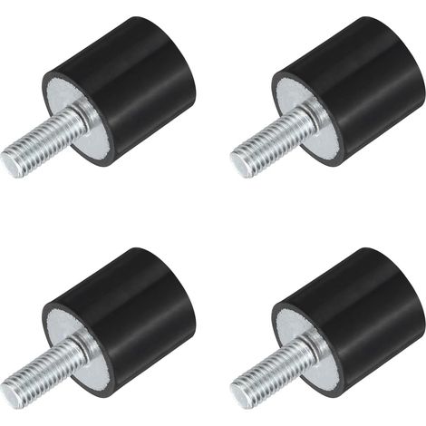Threaded Rubber Mounts M8 Vibration Isolators Cylindrical Damper with Rods 25 x 25 mm 4 Pieces (1/5)
