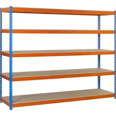 Simonrack Scaffale esterno in metallo blu arancione legno 10 livelli
