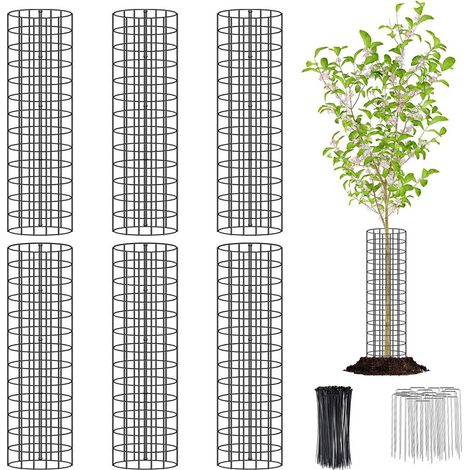 Bardusch-Lot de 6 cache-plantes en fil de fer avec attaches et piquets pour empêcher les animaux d'y accéder (lot de 6) (1/5)