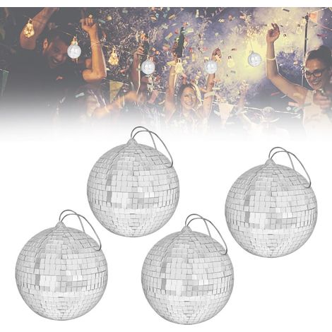 ZOLGINAH 4 PCS Bola de Discoteca Colgante 10cm Bola de Espejo Colgante Bola de Discoteca Espejo Bola de Discoteca Decoración (1/5)