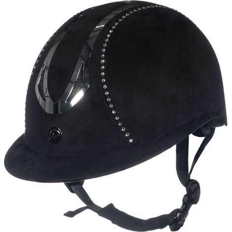 52-54 CM, nero: Reitkappe Illusion Diamant Modell mit Verstellrad und dekorativen Strasssteinen (1/5)