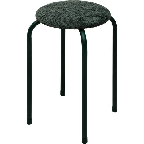 Taburete redondo apilable con asiento de terciopelo flexy verde - 5five (1/3)