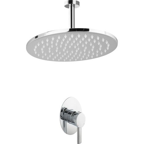 PaulGurkes Robinet de douche à effet pluie encastré mélangeur monocommande avec douche de plafond