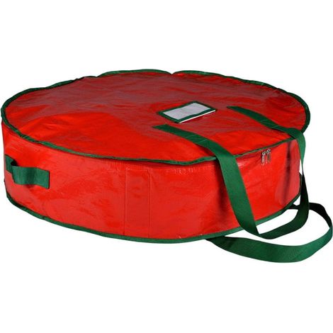 Sac De Rangement Pour Décorations De Noël - Matière Pe Robuste - Capacité Élevée Pour Boules Guirlandes Et Accessoires Festifs - 61 X 18 Cm - Rouge - 1 Pièce (1/5)