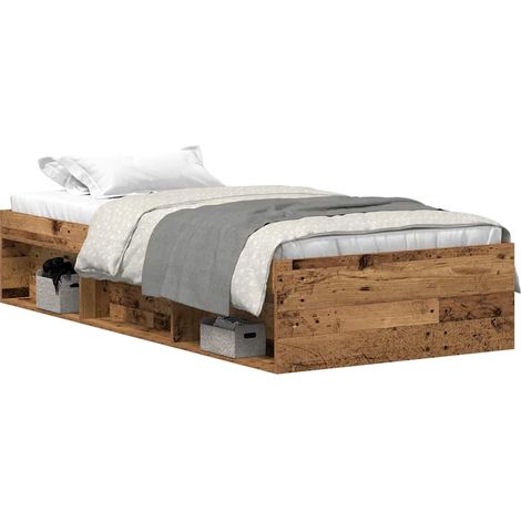Maison Exclusive - Bettgestell ohne Matratze Altholz-Optik 75x190