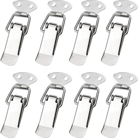 8 Pcs Loquet à Ressort Bascule Acier Inoxydable Fermeture à levier Boîte à Ressort pour Coffret Boîte