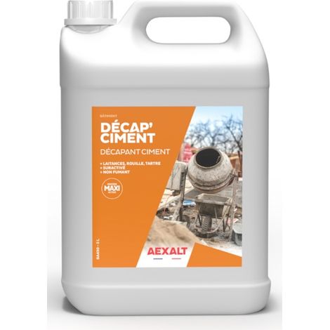 Aexalt – Décapant laitance ciment 5 litres – BA430 – Haut pouvoir détartrant – Action rapide pour éliminer laitances – Produit concentré