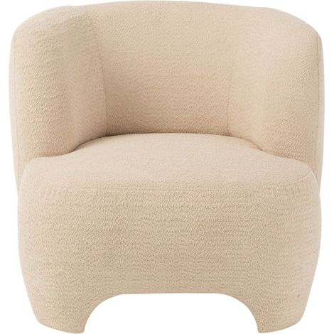 Fauteuil en tissu bouclette blanc cassé - EDELWEISS (1/5)