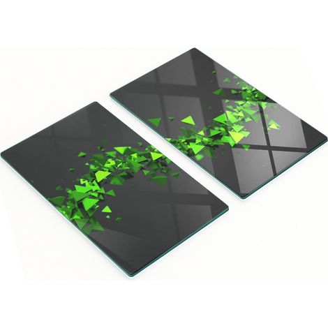 Dekorative Schneidebretter aus gehärtetem Glas, geometrisches Wellenmuster, 2 x 30 x 52 cm (1/5)