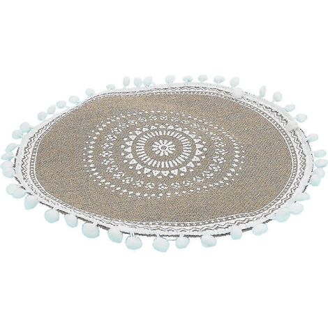 Ensemble de sets de table en lin, 7 pièces, ronds, résistants à la chaleur et à l'eau, pour la salle à manger et la cuisine. (1/5)