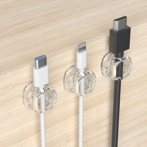 Set di 9 clip magnetiche autoadesive per cavi, organizer per cavi da scrivania, comodino e per cavi di ricarica - AquaForge (1/5)