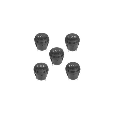 interruptores basculantes redondos negros de 3 posiciones ON/OFF/ON, 10 A/125 V o 6 A/250 V