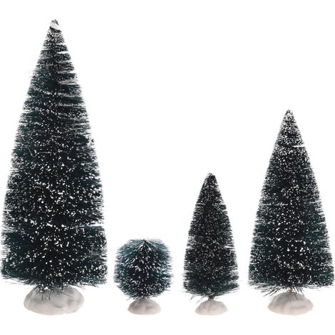 Alberi di Natale per villaggio di Natale e presepe, da 10 cm, set da 2 pezzi