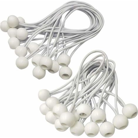 Cordon élastique, tendeur de bâche (30 pièces) pour bannières, bâches, pavillons, tentes, rideaux et harnais. (1/5)