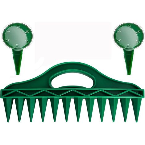 3 - Semoir à Graines - Distributeur de Semences - Outil de Plantation Multifonctionnel pour Légumes et Fleurs - Plastique Vert - 30x13cm et 12,5x6,5cm