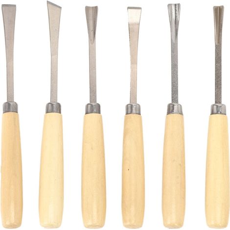 Ensemble de 6 ciseaux à bois pour sculpture, outils de gravure professionnels pour menuiserie