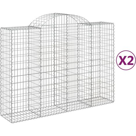 Maison Exclusive - Gabionen mit Hochbogen 2 Stk. 200x50x140/160cm