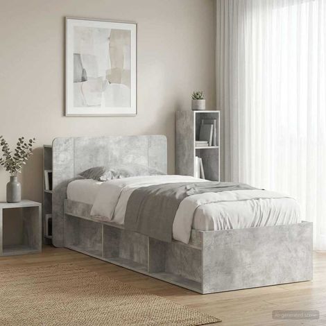 vidaXL Cabinet de Tête de Lit Gris béton Bois d'ingénierie (1/5)