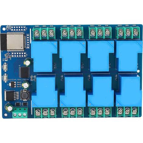 Module de Relais 8 Canaux, Carte de Relais WIFI Bluetooth, Carte de Développement Programmable avec Boutons et Indicateurs LED, Idéal pour la Domotique et le Contrôle Industriel (1/5)