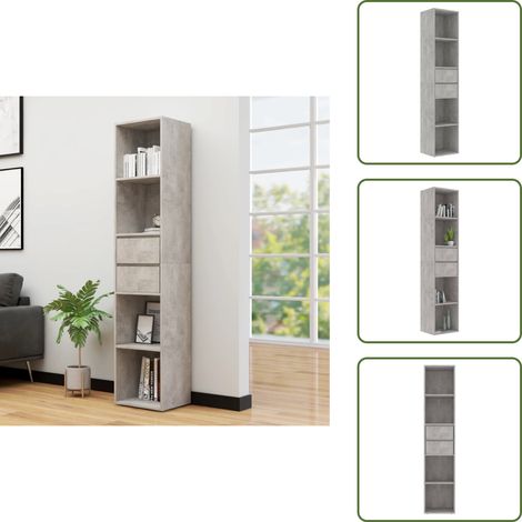 Bücherregal Betongrau 36x30x171 cm Holzwerkstoff - Bücherregal - Regal - Wohnraumgestaltung - Holzwerkstoff - Grau (1/5)