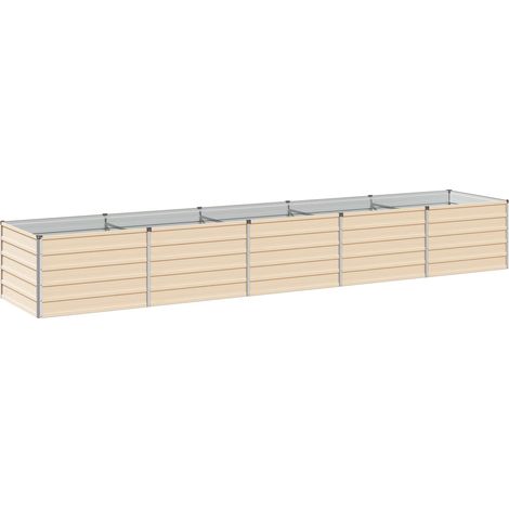 Raised Garden Bed Ivory 400 x 80 x 55 cm cold-rolled steel vidaXL