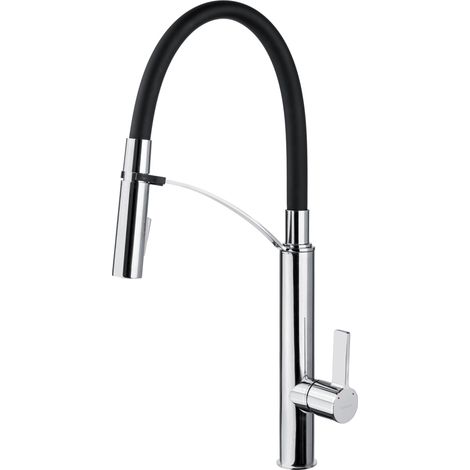 Deante Gerbera robinet cuisine noir mat chromé (1/5)